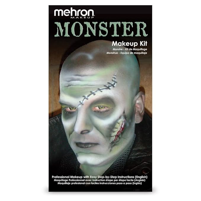Mehron Makeup Premium Character Kits| Costume Kits for Halloween & Cosplay| Made in the USA | Complete Kit Includes all Makeup, Tools, & Instructions on How to Create the Look | (Monster/Frankenstein)