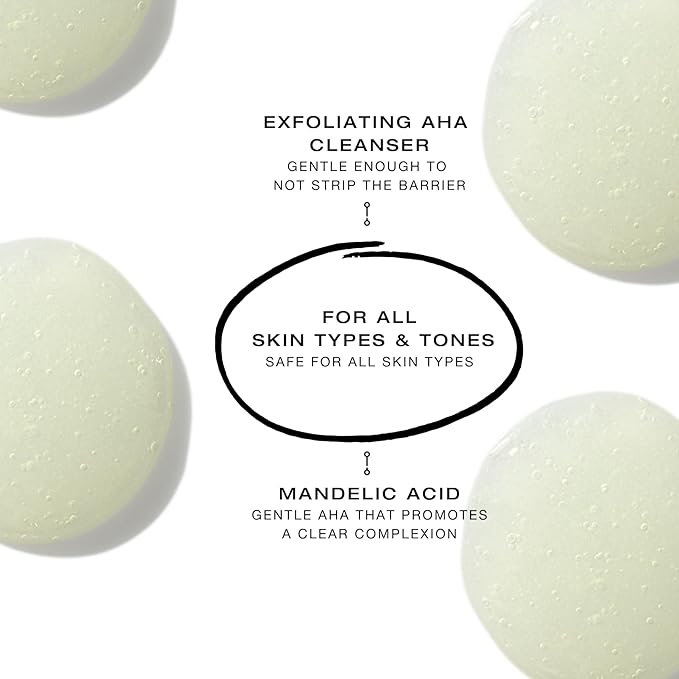 Biba De Sousa The Mandelic Scrub - Gentle AHA Exfoliation - Invigorating Daily Facial Cleanser For All Skin Types - (8 oz)