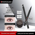 Double-Ended Lower Lash Stamp Eyeliner Pen - Waterproof Smudge-Proof (Black) | Easy Fake Eyelashes Stamp Tool with Precision Tip | Vegan & Cruelty-Free