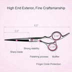 Hair Cutting Scissors Thinning Shears Kit ULG Professional Hairdressing Texturizing Salon Razor Edge Scissor Japanese Stainless Steel 6.5 inch Pink