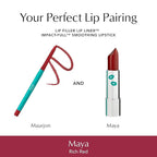 Thrive Causemetics Impact-FULL Smoothing Lipstick, Moisturizing Lip Makeup Essential with Vitamin E, Lightweight Creamy Lipstick for Women, Long Lasting, Vegan, Shade Maya (Rich Red)