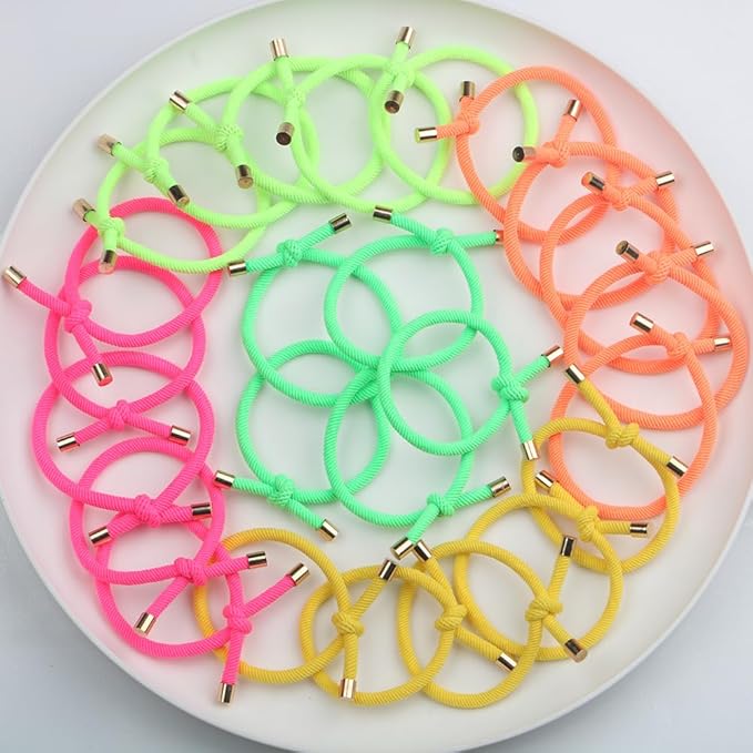 15PCS Elastic Hair Tie Elastics Knotted Hair Ties Ponytail Holders for Women Girls Stretchy Elastic Hair Rubber Bands for Thin Thick Wavy Curly Straight Long Hair (Mixed Colors)