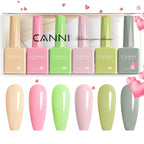 CANNI 6Pcs 9ml Pastel Gel Nail Polish Set- Pink Green Gel Polish Kit Candy Colors DIY at Home Salon Christmas New Year's Gifts for Girls