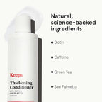 Keeps Men’s Hair Loss Conditioner with Biotin - Anti-Thinning & Hair Growth Shampoo for Men - DHT Blocker with Saw Palmetto & Caffeine for Fuller, Thicker Looking Hair - Color-Safe Products