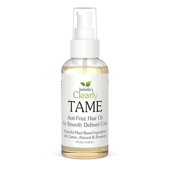 TAME Anti Frizz Smoothing Hair Styling Oil | Sulfate Free Leave In Hair Serum to Control Frizz, Add Shine for Curly, Frizzy, Dry Hair for Adults + Kids | Natural Hair Product Made in USA (4 Fl Oz)