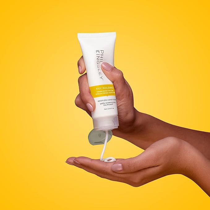 PHILIP KINGSLEY | Body Building Weightless Conditioner | Volumizing Conditioner for Fine, Limp, Flat, Flyaway Short Hair | Hydrates, Thickens, Lifts and Adds Volume and Shine | 2.53oz