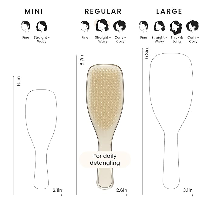 Tangle Teezer Chrome Ultimate Detangler Brush for Wet & Dry Hair, Eliminates Knots & Reduces Breakage for Straight to Curly Hair Types, Champagne Gold