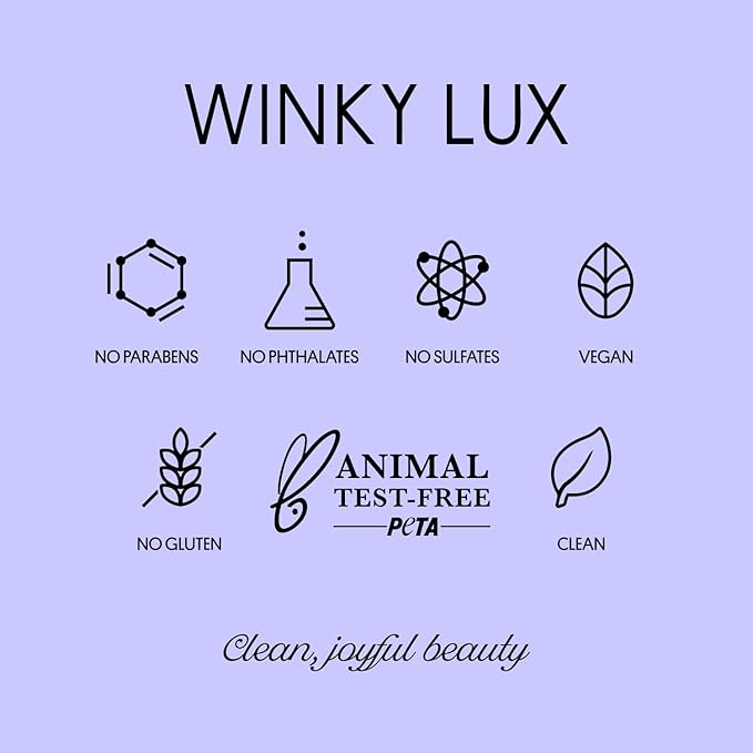 Winky Lux Amethyst Glimmer Balm – Nourishing pH Lip Balm with Color Changing Tint, Hydrating Ceramides Soften Lips, Coconut Scent