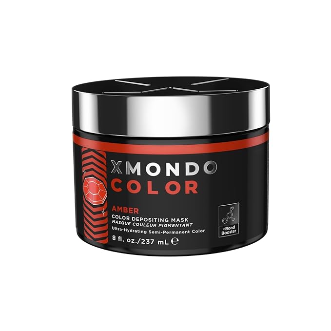 XMONDO Color Amber Mask – Semi-Permanent Red Dye with Bond Booster & Hyaluronic Acid, 8 oz