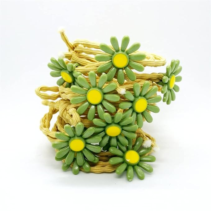 5pairs/Lot Sweet Hair Band Girl Hair Ties Hair Accessoires Small Sun Flower Design Rubber Band Perfect for Hair Style (Yellow Tie)
