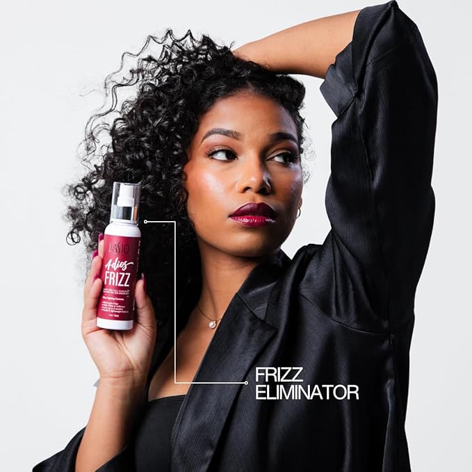Lasio Adios Frizz Heat Protectant & Styling Spray - Eliminates Frizz, Adds Shine, Softness & Moisture, Long-Lasting Control, Lightweight Formula for Glossy, Sleek Hair, Up to 3 Washes 4oz/118ml