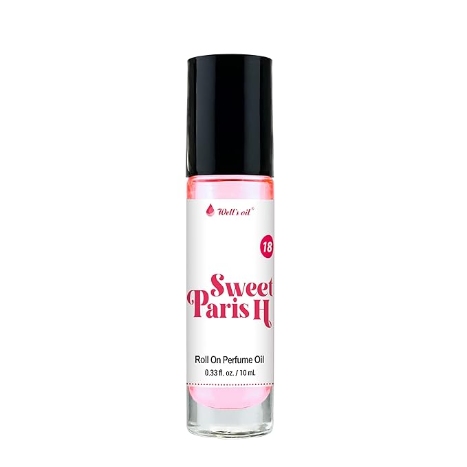 Well's Oil Roll-On Perfume Oil (Sweet Paris H) | Oil-Based Fragrance | Long-Lasting Wear | Paraben-Free | 0.33 fl oz / 10 ml