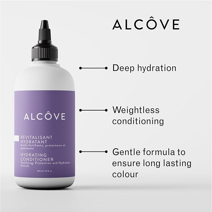 Alcôve - Hydrating Conditioner - Moisturizing & Nourishing - Helps hydrate Damaged Hair - Anti-frizz properties - Lightweight Formula - Made with Argan Oil - Color Safe - Sulfate Free - Vegan - 300ml