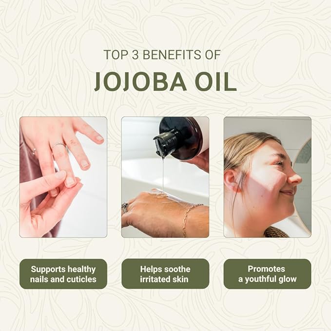 Jojoba Oil - Direct from EIR Oils' Farm in Israel - 100% Pure Carrier Oil for Hair, Face, and Skin - Hand-Picked, Cold-Pressed Carrier Oil (1 Gallon)