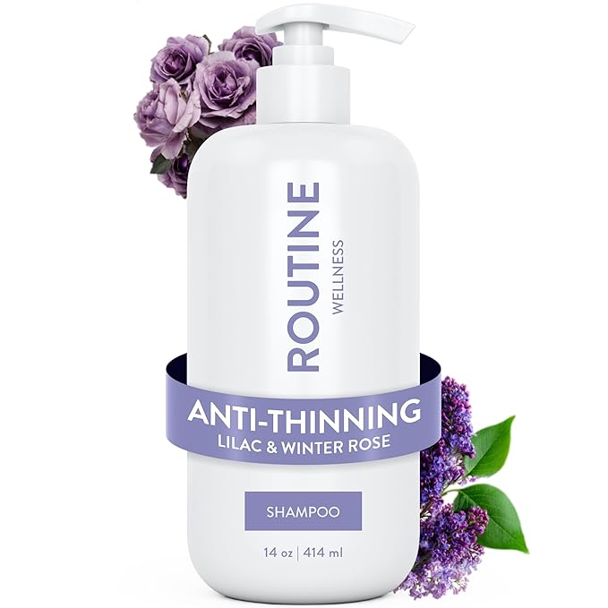 Routine Wellness Anti-Thinning Volumizing Shampoo for Thinning Hair & Hair Loss - Grow Your Confidence with Biotin & DHT Blockers - 14 oz Shampoo - Lilac & Winter Rose