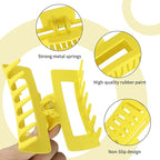 4 Inch Big Hair Claw Clips 6 Pcs Large Claw for Thick Hair Square Hair Clips for Women Rectangle Hair Clips Nonslip Acrylic Banana Jaw Clips Hair Accessories for Girls (Yellow)
