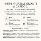 Hair Oil for Hair Growth – Botanical Rosemary Scalp in Glass Bottle with Castor Oil, Vitamin E, Coffee & Olive Oil – Natural Vegan Hair Growth Oil for Thinning Hair, Dry Scalp & Breakage