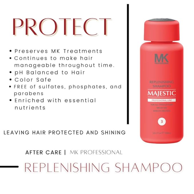 MK PROFESSIONAL Argan Oil Repair Shampoo for Dry Damaged Hair, Sulphate Free Keratin Hair Treatment, Moroccan Shampoo for Women & Men, Hydrating and Nourishing (All Hair Types) - 10.1 Fl Oz / 300 ml