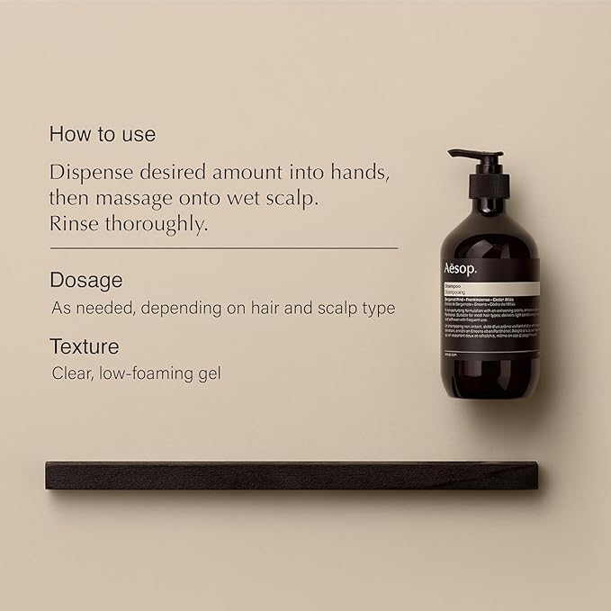 Aesop Shampoo + Refill | Soften Hair, Restore Shine | Bergamot Rind, Frankincense, Cedar Atlas | 16.9 oz / 500 mL (Pack of 2)