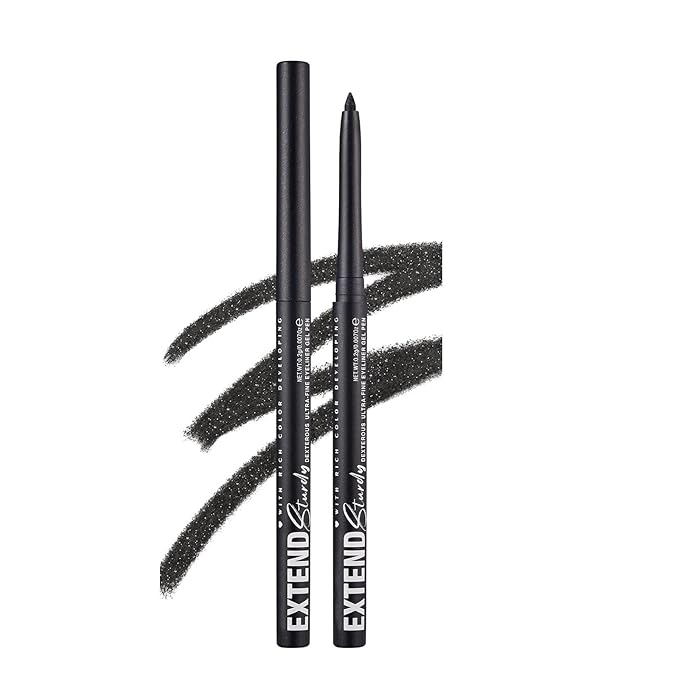 Black Shimmer Eyeliner Pencil Waterproof Retractable Black Gel Eyeliner Smudge-proof Hypoallergenic Makeup (12#)