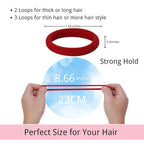 LuSeren 120 Pcs Deep Red Hair Ties for Women, No Damage Soft Seamless Nylon Hair Elastics for Thick Hair,Ponytail Holders, Hair Accessories