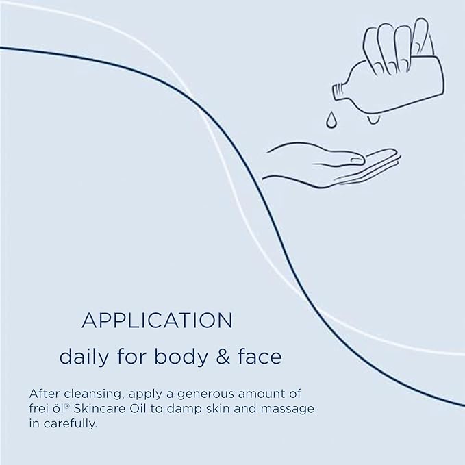 frei öl skincare oil – fast absorbing, nourishes skin soft and smooths – excellent as body oil for stretch marks removal and vitamin e oil for scars, microbiome-friendly and vegan, 125 ml / 4.23 Fl Oz