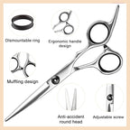 Fcysy Professional 6 Inch Hair Scissors Barber Shears, Haircutting Scissors with Comb, Salon Hair Shears for Men, Women & Pets