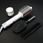 Ellena E1 Blow Dryer + Straighten Hair Brush Dual Mode, Hot Air Brush with 110000RPM High Speed Brushless Motor/Oval Air Barrel/3D Teeth Heated Comb/Handheld Cored, Styler Tool for All Hair Types