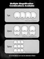 20X Magnifying Mirror with 2 Suction Cups, 3.5 inches Magnified Makeup Mirror and Slant Tweezers,Black,1PC