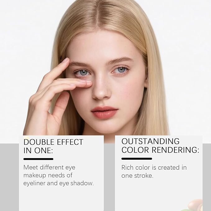 Eyeshadow Stick,2-in-1 Eyeliner & Eye Shadow Stick, Easily Blendable & Buildable, Waterproof, Creamy Easy-Glide, For Effortless Smoky Or Natural Eye Makeup(05+06)