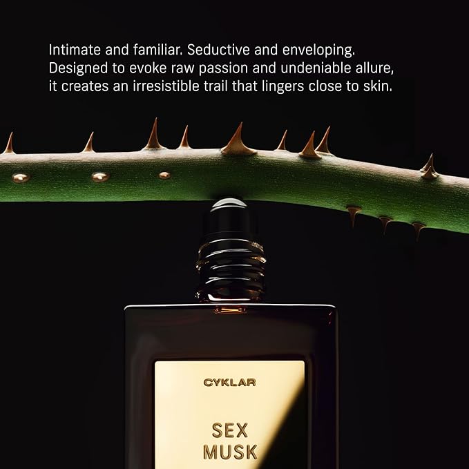 CYKLAR Perfume Oil Roll-On. Travel-Friendly Sex Musk Fragrance with Rose, Tonka Bean, and Musk Notes. Long-Lasting Essential Oil Parfum for Women and Men. 0.5 Fl Oz Scented Rollerball Bottle