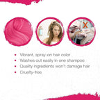 Punky Temporary Hair Color Spray – Lynx Pink, Instant Vivid Temporary Hair Dye for Women, Wash Out, Hair-Color Spray, 3.5 oz, 2 Pack