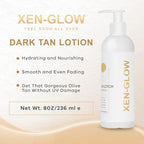 Dark Self Tanning Lotion for Face & Body - Hydrating Sunless Tanner for a Natural, Streak-Free Olive with Vitamin E, C & Aloe - Fast-Drying Dark Self Tanner for Sensitive, Fair & Pale Skin - 8 fl oz