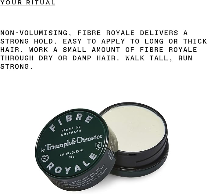 TRIUMPH & DISASTER Fibre Royale Hair Wax – Strong Hold Pomade for Thick Hair, Natural Finish Styling for Men & Women, 65g