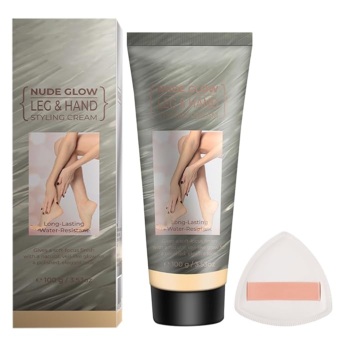 Waterproof Leg & Body Makeup Cream with Puff, Transfer-Resistant Full Coverage Concealer for Tattoos, Scars & Varicose Veins, Long-Lasting Natural Finish Foundation for All Skin Tones, 01