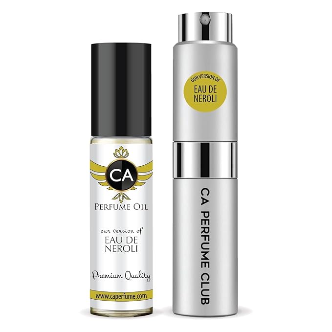 CA Perfume Duo Impression of Eau De Neroli For Women And Men Perfume Layering Set Long Lasting Travel Size EDP + Body Oil Roll-On Bottle 0.27 Fl Oz+0.33 Fl Oz