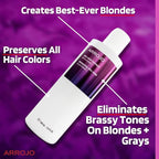 ARROJO Ultra Violet Purple Shampoo (8.5 oz) Hair Shampoo for Color Treated Hair to Eliminate Brassy & Yellow Tones Purple Shampoo for Blonde Hair w/ Vitamin E Paraben and Sulfate Free Shampoo