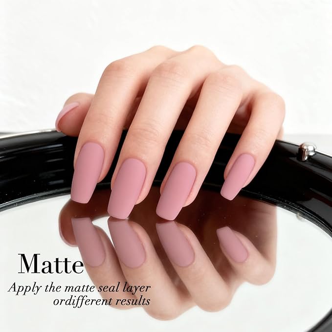 AZUREBEAUTY Nail Polish, Hazy Rose Quick Dry Nail Lacquer Natural Strengthening Treatment Kit DIY Salon at Home Women Gifts 0.34 fl oz