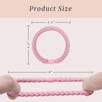 30 Pcs Hair Ties No Damage for Women Girls, High Elastic Braided Hair Ties for Thick Hair, Soft Ponytail Holders, No Crease Hair Bands for Curly Thin Hair Scrunchies (Pink Colors)