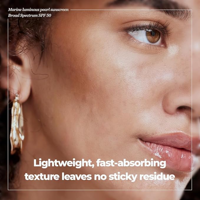 JMsolution Marine Luminous Pearl Sunscreen SPF50 Broad Spectrum UV Protection, Moisturizing & Lightweight, No White Cast, 1.69 fl oz