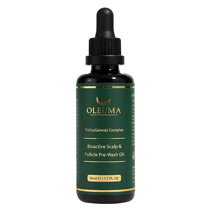 Oleuma™ TrichoGenesis Complex – Pharmacist-Formulated Bioactive Scalp & Follicle Pre-Wash Oil with Pumpkin Seed, Rosemary, Bhringraj, Black Cumin, Jojoba, Saw Palmetto, Peppermint & Vitamin E (50 mL)
