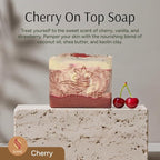 Marbela Cosmetics Cherry Vanilla Handmade Soap Bar - Made in USA, Vegan Friendly, Palm Oil Free, Natural Bar Soap - Gentle Face & Body Soap for Daily Skin Care, Moisturizing & Nourishing - 3.5 oz