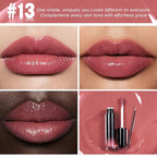 evpct Rose Mauve Nude Shiny Longwear No-Budge Liquid Lip Color Lipstick Makeup, Highly Pigmented Color Instant Shine, Waterproof Long Lasting Lipstick for Women, Lip Stain Gloss Lip Liner Brush, 13#