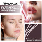 1Pcs 2 in 1 Deep Brown Matte Lip Liner and Liquid Lipstick Stain Makeup Set for women, Brown Long Lasting Smudge Proof Lip Tint Matte Finish Lip Gloss for All-Day Color Hold Easy to Use 04#