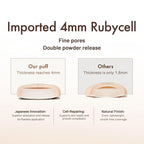 3-Pack Garlic Shape Makeup Puffs, High-Density Rubycell for Oil Control & Full Coverage, Firm PU Leather Backing for Flawless Cream Skin Finish, for Liquid & Cream Makeup & Storage Case