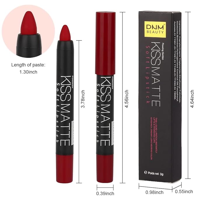 evpct 3Pcs Dark Red Lip Liner Pencil Set, Deep Ruby Red Matte Lipstick Long Lasting for Women, Lipstick and Lip Liner Crayon Set, Lipliner Pencil, Magic Lipsticks 24 Hours Original 10&11&18