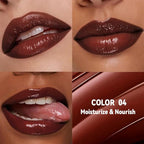 1Pc Dark Brown Butter Lipstick Tinted Lip Balm, Shine Moisturizing Plumper Lipstick for Women,Natural Nourishing Hydrating Lip Gloss Stain for Dry Lips,Lightweight Lip Liner Care Vegan Makeup