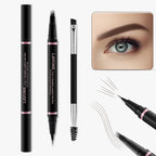 Eyebrow Pencil Makeup Kit, with Waterproof 2-IN-1 Microblading Eyebrow Pen, Eyebrow Pomade, Eyeliner and Dual-ended Eyebrow Brush, Brow Pencil Kit for Natural Eyebrows - Ash Blonde