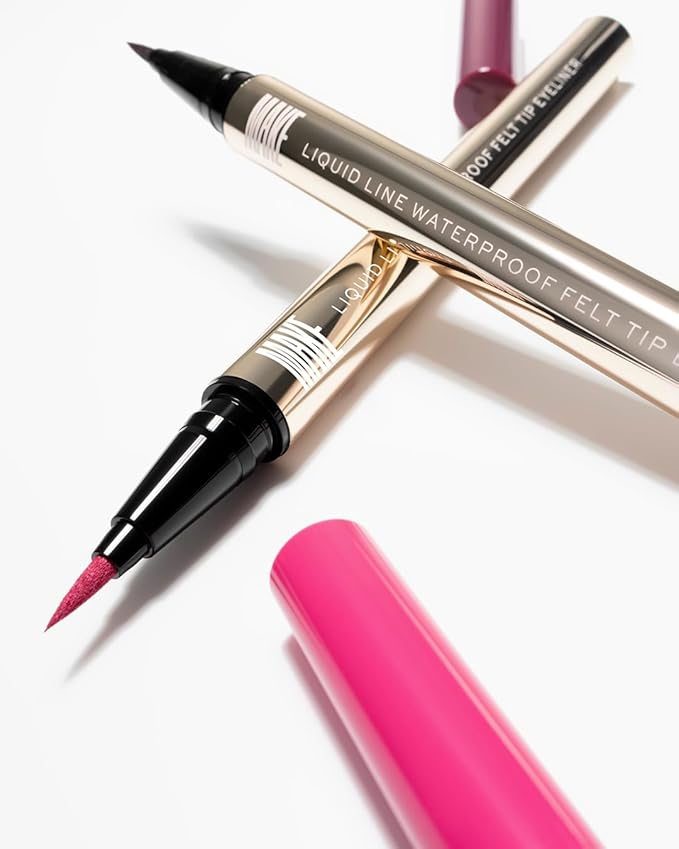 MAKE Beauty Liquid Line Waterproof Liquid Eyeliner Pen. Smudge-Proof Felt Tip for Precise Application of Lines, Wings, and Graphics. Long Lasting Eye Liner - Shade, Pink Star