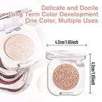 Light Brown Glitter Single Eyeshadow, Lightweight Blendable Mini Eye Shadow for Older Women, Monochrome Eyeshadow Palette Makeup Pigmented Waterproof, Vegan & Cruelty-Free, 09